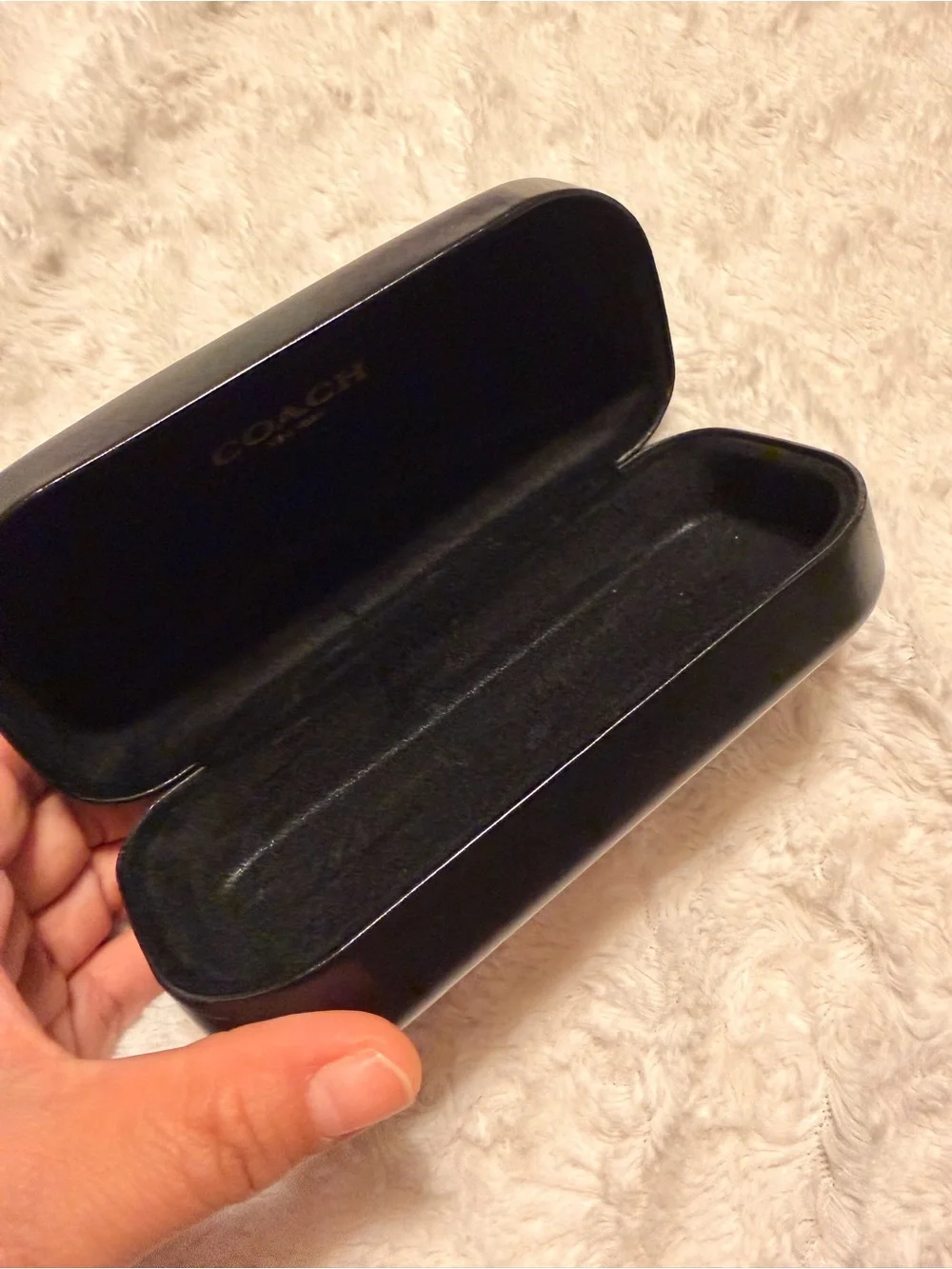 Coach Black Leather Eyewear Case
